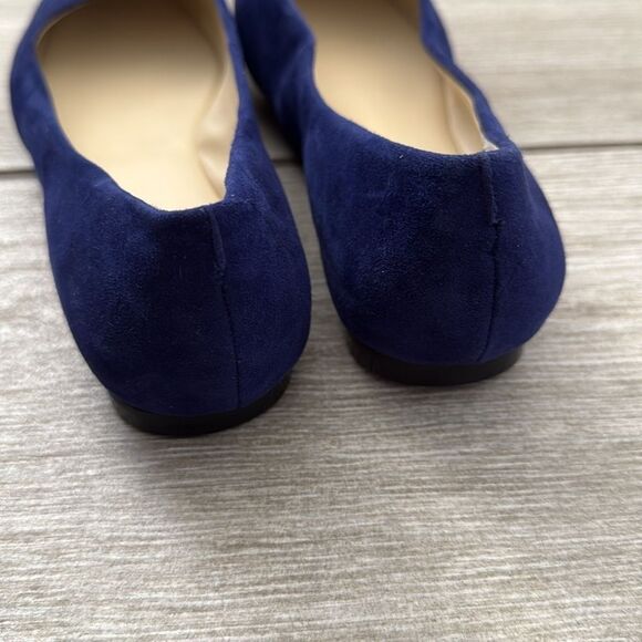 Vince Camuto Bicanna Suede Square Toe Flats 5.5 Navy‎ Blue Elegant Shoes - Picture 5 of 8